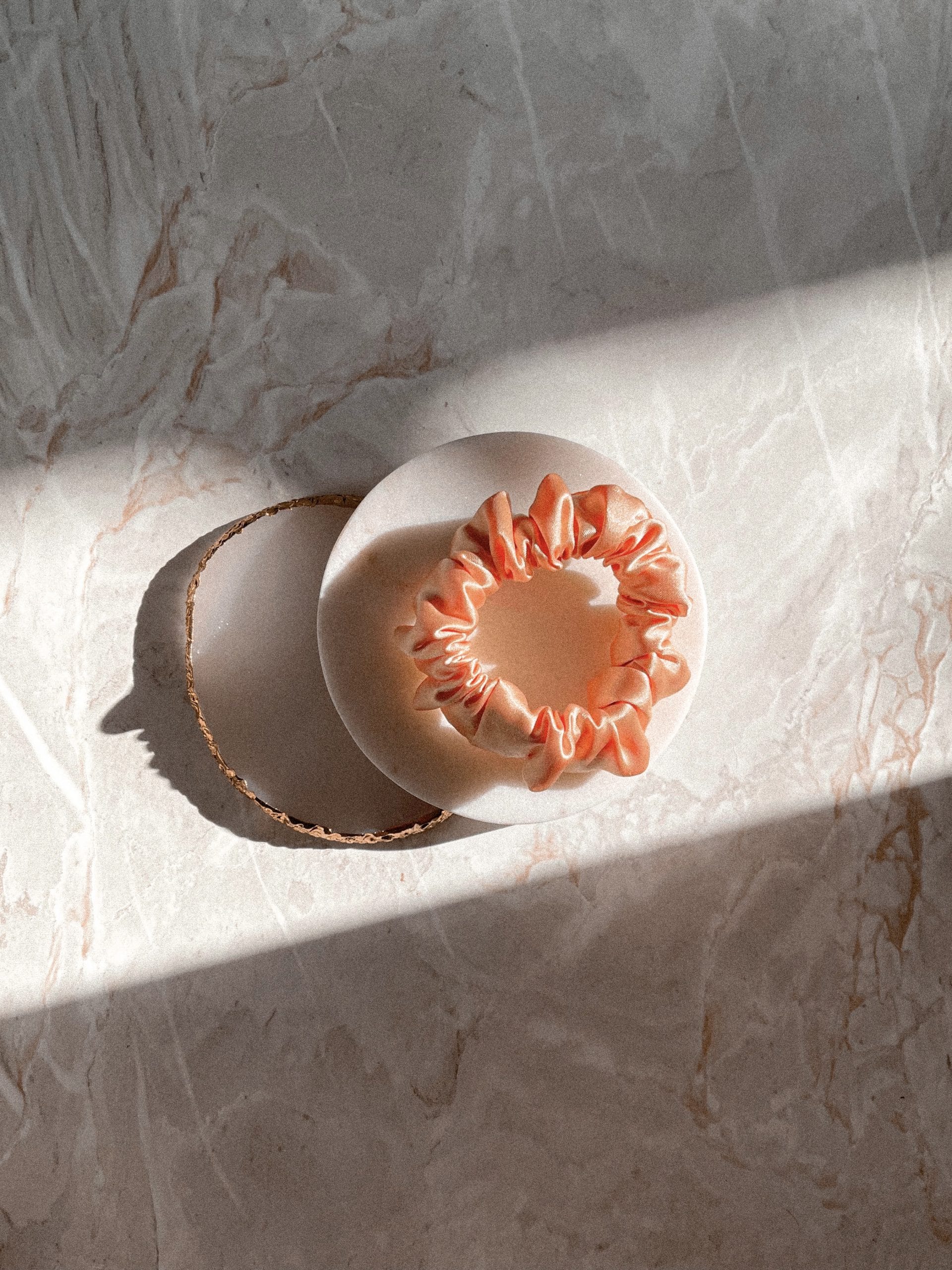 ''Pale Peach Petite'' Scrunchie